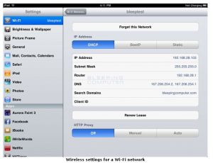 wlan settings ipad